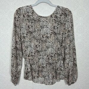 NWT Anthropologie Cloth & Stone Snake Skin Print Blouse Flowy Lightweight Shirt